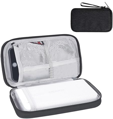 NEUSID Small Travel Cable Organiser Bag, Cable Pouch, Electronics Accessories Organizer Carry Bag, Cord and Gadget Storage Bags for Cables, Power Bank, USB Drive, Charger, Earphone, Hard Disk, Black
