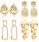 JeryWe 4 Paar Ohrclips Gold für Damen Statement-Ohrringe Geometrisch Baumelnd Rechteckige Quaste Teardrop Quadratisch Metall Rund Tropfen Anhänger Fake Ohrringe Ohrclips Ohne Ohrlöcher（Stil1）