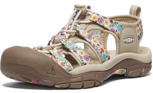 KEEN Women's Newport H2 Closed Toe Water Sandals, Multi/Safari, 7.5