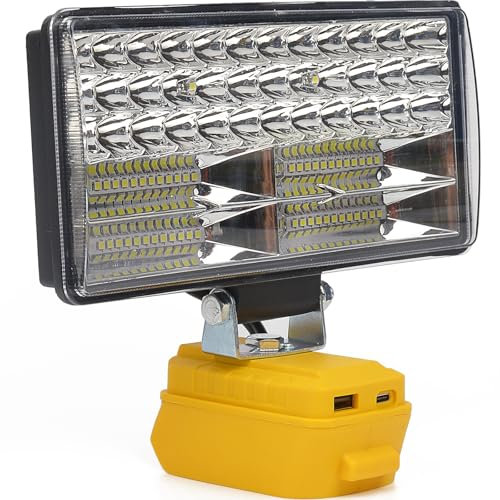 Cordless LED Work Light for Dewalt 20V Li-ion Battery,84W 11800ML LED Wide Beam Flood Light with Type-C & USB Charging Port for Workshop,Emergency,Garage(Tool Only)