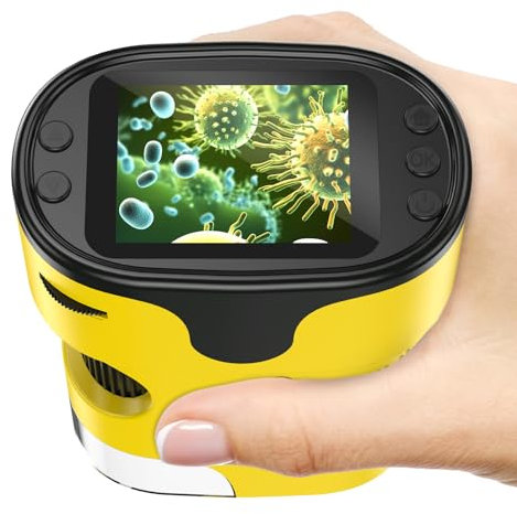 1000X Microscope Numérique Portable pour Enfants - Écran 4K 2,0, Electronique, Rechargeable, avec Kit de Lames - Mini Scope de Poche Cadeaux Éducatifs pour 4-12 Ans