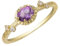Calefee Eheringe Frauen Gold 585, Damen Ringe Schlicht mit Erstellter Amethyst und Moissanite, Schmuck Echtgold 14k gr. 60 (19.1)