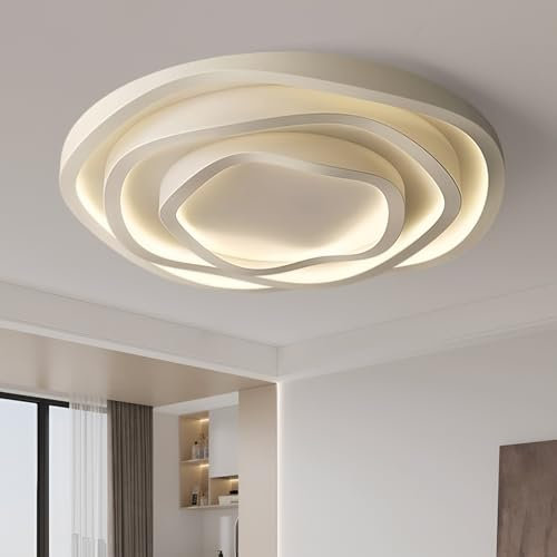 HTsilphelene 60CM Moderne Deckenleuchte, Dimmbare 3000K-6500K Deckenlampe Schlafzimmer, Minimalistische Kreativitätsform Lampe Deckenlampe für Wohnzimmer Schlafzimmer Küche Flur (F 60CM)