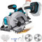 Sega circolare a batteria compatibile con batteria al litio Makita 18 V – Sega circolare manuale senza spazzole con 2 lame per sega, motore in rame può tagliare diagonalmente 6200 RPM per la