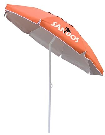 ZOLTA Sonnenschirm Durchmesser 160 cm höhenverstellbar klappbar neigbar Outdoor Schirm mit Tragetasche UV Schutz wasserabweisend Garten Balkon Camping Strandschirm mit Knickfunktion Orange