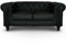 Menzzo Grand Canapé Chesterfield 2-Sitzer Sofa Schwarz