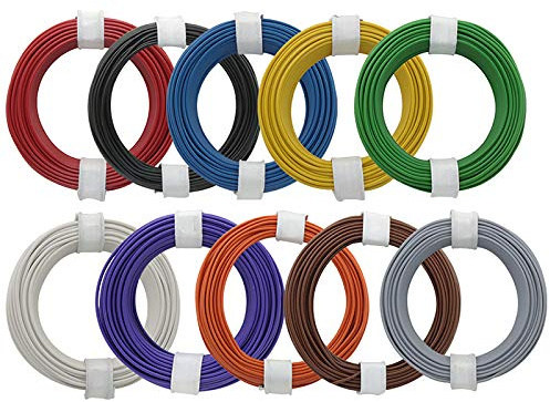 Kupferschalt Litze 10 Ringe alle Farben 0,14 mm² je Farbe ein 10 Meter Ring
