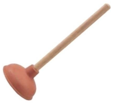 7644C125 - Desatascador Goma Roja Mango Madera 125