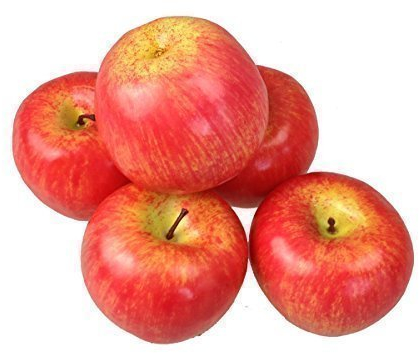 GMMH Künstlicher Deko Apfel, 5 Stück (Rot, 90-120 g/St) Lebensechtes Plastikobst, Äpfel Plastikfrucht, Kunstobst, Frucht, Dekoration, Schaufenster, Haushalt, Küche, Party, Hotel