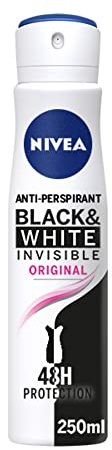 NIVEA Black & White Invisible Anti-Perspirant Spray Pack of 6 (6 x 250ml), 72hr Anti-Sweat Women's Deodorant Spray, No Stains on Black and White ClothesVisit the NIVEA Store