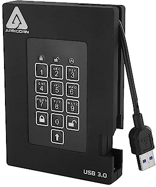 Apricorn 1TB Aegis Fortress FIPS 140-2 Level 2 Validated 256-Bit Encrypted USB 3 External SSD (A25-3PL256-S1000F)