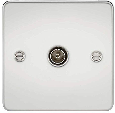 Knightsbridge FP0100PC FP0100 FPAV0100PC Flat Plate 1G Tv Outlet (Non-Isolated) -Polished Chrome, 230 V