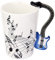Tasse de Musique avec Poignée en Forme de Basse Electrique en Porcelaine Mug Note de Musique #1