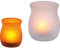 Solar Glas Solarglas Lampe Leuchte Windlicht gelb flackernde LED Kerzenflackern 70252