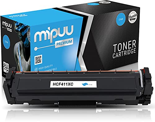 Mipuu Toner kompatibel zu HP CF411X 410X (Cyan, 5000 Seiten) für HP Color Laserjet Pro M452nw M452dn MFP M477fdw M477fdn M477fnw M377dw Farblaserdrucker