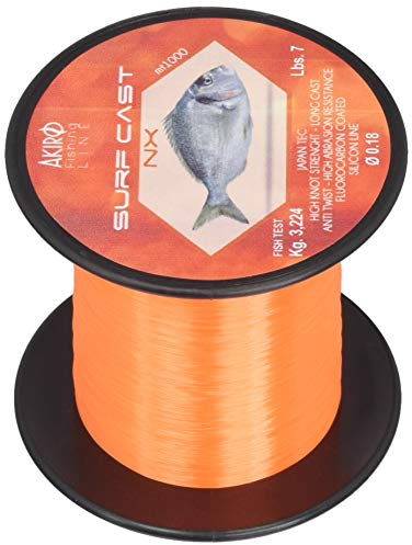 Akiro Surf Cast Nx, Filo da Pesca Unisex – Adulto, Arancione, 0.4 mm