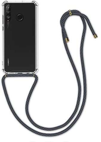 kwmobile Necklace Case kompatibel mit Huawei P30 Lite Hülle - Silikon Cover mit Handykette - Band Handyhülle Anthrazit