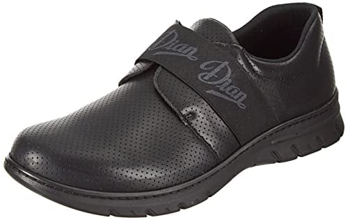 DIAN Siena Negro picado Talla 39, Zapatilla Antibacteriana de Trabajo para sanidad y hostelería Unisex certificada CE EN ISO 20347 Marca