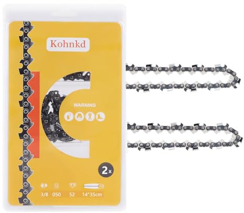 Kohnkdllc Pack of 2 14 inch Chainsaw Chains 3/8 LP .050 Inch 52 Drive Links fits for Craftsman, Poulan, Ryobi, Homelite, Echo