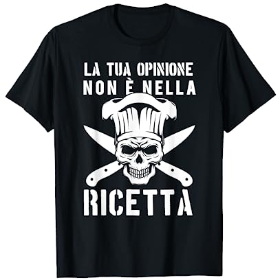 Detti Dello Chef De Cuisine Cuoca Coltello Da Cucina Cranio Maglietta