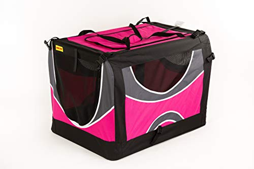 Hundebox 102*69*80cm Autobox, Hundetransportbox, faltbare Transportbox, Käfig, Box für Reisen, Box für Hund, Box für Katze, Hundehütte, Transportbox, Soft Kennel, Box, CoolPet Box, Reisebox (pink)