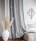 Deamos Boho Gardinen Landhausstil Baumwolle Leinen Vorhänge, Creme Weiß und Blau Blumen Muster Wohnzimmer Schlafzimmer Gardine,1 Stück,B150×H220cm