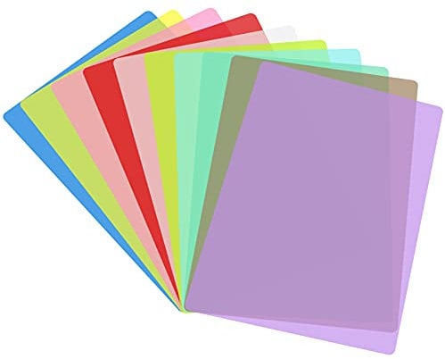 AUXSOUL 10 Pcs A4 Dyslexia Overlays Coloured Overlays for Reading Dyslexia Visual Stress Specialists for Children, Teacher, Reading Beginner