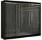 ALTDECOR Kleiderschrank mit Lacobel-Schiebetüren, kugelgelagerte Führungsschienen und Aluminium-Leisten - PEKA - 250 cm Schwarz/Grau
