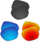 EZReplace Ersatzgläser für Oakley Latch Beta OO9436 Sonnenbrille (polarisierte Gläser) – passend für Oakley Latch Beta Rahmen (Carbon Black + Ice Blue + Fire Red), Carbon Schwarz + Ice Blue + Fire