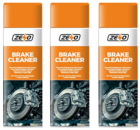 ZENO Brake Cleaner 500ml 3 Bottles | Brake & Clutch Cleaning Spray | Anti-Corrosion & Anti-Rust Protection Aerosol Spray | Cleans Cars, Vans, Motor Bikes, Go Karts