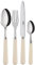 SABRE PARIS - 4-Piece Cutlery Set - Pop Collection - Knife, Fork, Tablespoon & Teaspoon - Stainless Steel & Acrylic - Dishwasher Safe - Ivory
