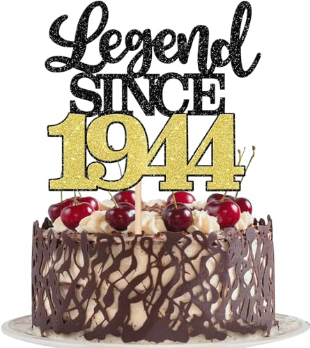1 Stück Aufschrift Legend Since 1945 Tortenaufsatz 80 Kuchen Topper Glitter alles Gute zum 80. Geburtstag Kuchen Pick 80 Fabulous Tortendekorationen für Prost zum 80