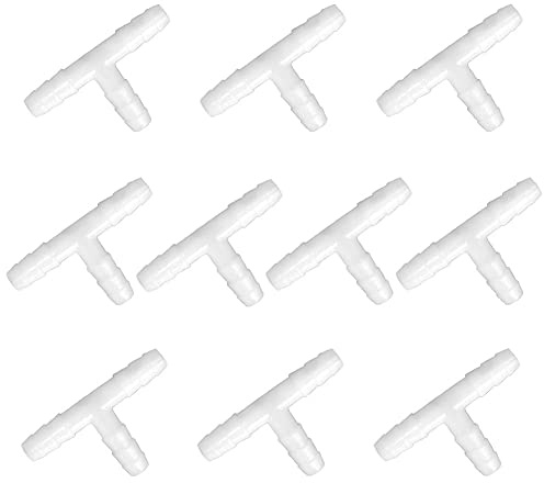 Joywayus Plastic Hose Barb 5/16 Barbed 3 Way T Shaped Pipe Fittings Tube Adapter Connector (Pack of 10)