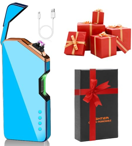 CEWROM USB Elektronische Feuerzeug, Vatertag Geburtstagsgeschenk, Sturmfeuerzeug Feuerzeug, Geschenke für Männer, Papa & Opa - Vatertag, Geburtstag Geschenkidee für Freunde, Kollegen