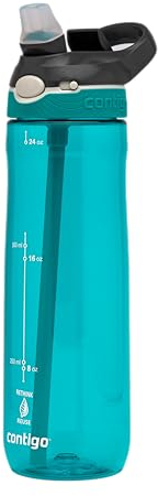 Contigo Ashland Autospout Trinkflasche mit Strohhalm | 720ml große BPA-freie Kunststoff Wasserflasche | auslaufsicher | ideal für Schule, Arbeit, Sport, Fahrrad, Wandern