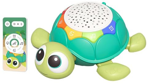perfk Tortue Rampante Musicale pour Bébé, Jouets D'apprentissage Précoce, Bas Lumineux avec Minuterie, Jouet Rampant pour Bébé de 12 à 18 Mois