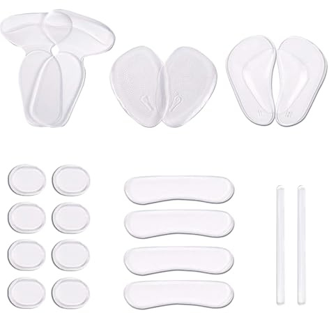 DALAETUS 20 Stück(7 Paare+6 Aufkleber)Fersenschutz für High Heels,Silikon High Heel Pads für Frauen,Anti Slip Schuhkissen für Damen Herren,Selbstklebende Fersenschuhpolster Verhindert Reibungsblasen
