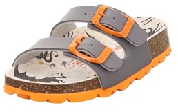 Superfit Mädchen FUSSBETTPANTOFFEL Hausschuhe, GRAU/ORANGE 2100