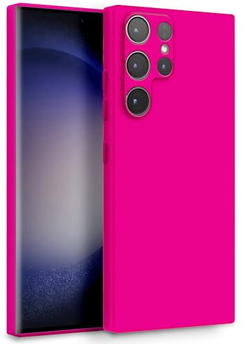 MyGadget Cover per Samsung Galaxy S23 Ultra - Custodia in Silicone Morbido a Doppio Strato – Case con Protezione Fotocamera & Fodera Interna Antigraffio - Magenta Rosso