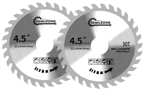 11,4 cm Winkelschleifer, Kreissägeblatt, 30 Zähne, Holzbearbeitungssägen, Sägeblatt für Winkelschleifer, 115 mm für Holzschneiden
