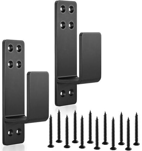 Widybord Supports de de porte 2 x 4 robustes améliorés pour barre de porte de sécurité à pour 2 x 4 pièces en bois noir accessoires