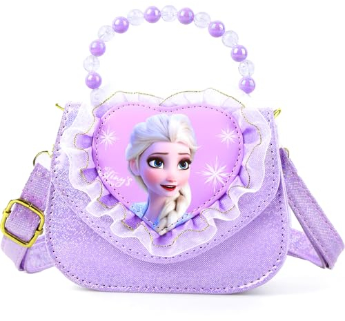 Handtasche Mädchen, Elsa Tasche Eiskönigin Umhängetasche Mädchen Kinderhandtasche Frozen Cartoon Umhängetasche mit Verstellbarem Gurt, Reisen Geschenke für Mädchen