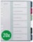 Leitz A4 Register, 20er Pack, 1-6, 6 Trennblätter, Beschriftbares Deckblatt, Extrabreit, PP, Style, Mehrfarbig, 12360000
