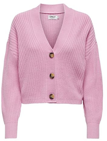 ONLY Onlcarol Nice L/S Cardigan Knt Noos, Prism Pink, XL Donna
