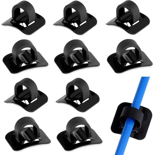 NIYATA Fahrrad Kabelführung, 10 Stück, Schwarz, Aluminium & Kunststoff, C-Clip Kabelführung für Mountainbike, Rennrad, Faltrad & Stadtrad, HARDWARE_TUBING, Einzelstücke