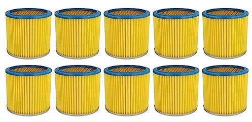 vhbw 10x Faltenfilter kompatibel mit Lavor/Lavorwash GN 22, Ashley 300, Ashley 100, GBX 32, GBX 22 Staubsauger - Filter, Patronenfilter, blau gelb