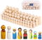 TNOMSNO Holzfiguren zum Bemalen, 50 Stück Unvollendete und Klein DIY Holzfiguren, Figuren zum Bemalen, Spielfiguren Holz, Holzkegel für Dekoration, Hochzeit, Weihnachten und Geburtstag
