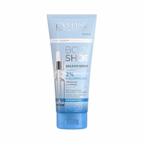 Eveline Cosmetics Body Therapy Professional Feuchtigkeitsbalsam-Serum mit Hyaluronsäure, Sheabutter & Natürlichen Ölen - Tiefenhydratation & Beruhigung für Trockene Haut - Vegane Formel 200ml