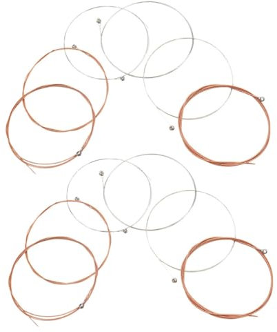 SHOWERORO 12stücke Gitarrensaiten Ersatz Für Akustikgitarren Folk Metall Saiten Gitarre Zubehör Langlebig Für Musiker Und Hobbyisten