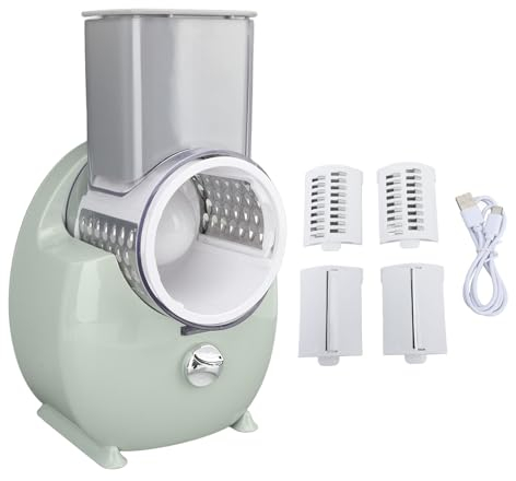 Râpe à fromage électrique, trancheuses de légumes électriques trancheuses de pommes de terre hachoir multifonctionnel trancheuses électriques de légumes déchiqueteuse pour légumes (Green)